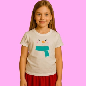 Tricou Snowman Fata V6, din bumbac 100%, tricou alb, Copii | Dama | Barbat - Img 1