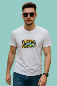 Tricou Soccer Dad Mode On Minge Fotbal V2, din bumbac 100% , tricou alb pentru Copii | Dama | Barbat - Img 2