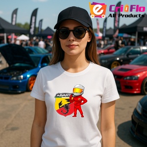 Tricou Sofer Raliu Cu Logo Abarth | Unisex Dama si Barbat - Img 3
