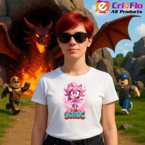Tricou Sonic Amy - Gingasie Magica Copii | Dama | Barbat - Img 11