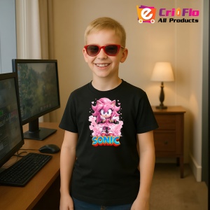Tricou Sonic Amy - Gingasie Magica Copii | Dama | Barbat - Img 5