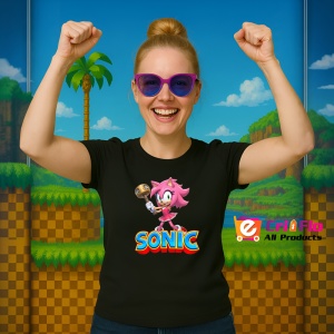 Tricou Sonic Amy - Lovitura cu Ciocanul Copii | Dama | Barbat - Img 11