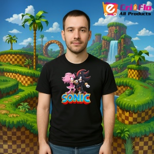 Tricou Sonic Amy si Shadow - Confruntare Eleganta Copii | Dama | Barbat - Img 9