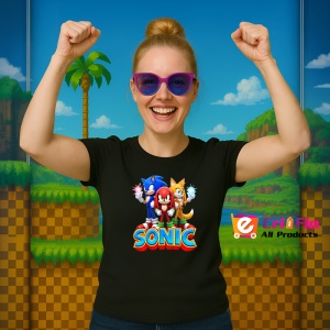 Tricou Sonic, Knuckles si Tails - Trio Puternic Copii | Dama | Barbat - Img 11