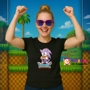 Tricou Sonic Mov - Pizza cu Stil Copii | Dama | Barbat - Img 11