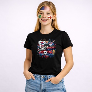 Tricou South Korea World Cup 2026 Fifa, din bumbac 100%, tricou negru, Copii | Dama | Barbat - Img 3