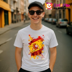 Tricou Spain Steag Splash Art, Copii | Dama | Barbat - Img 6