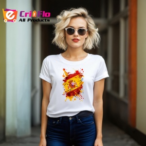 Tricou Spain Steag Splash Art, Copii | Dama | Barbat - Img 12