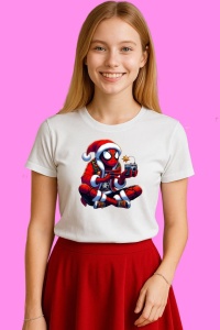 Tricou Spiderman Christmas Tinand Aparat Foto, din bumbac 100%, tricou alb, Copii | Dama | Barbat - Img 3