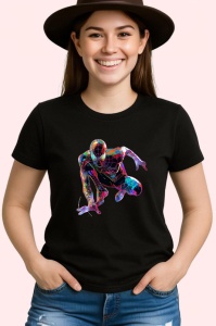 Tricou Spiderman in stil graffiti portret artistic Copii | Dama | Barbat, culoare negru - Img 3