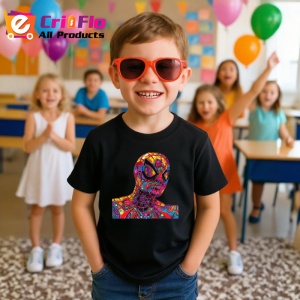 Tricou Spiderman pop art cu pumn in fata fundal alb Copii | Dama | Barbat, culoare negru - Img 11