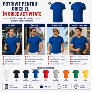 Tricou Sport Bărbați Malfini Destiny 175, 95% Micro Poliester, 5% Elastan, 160 g/m², Extra Dry, Slim Fit, Guler Rotund, Mărimi S 2XL - Img 7