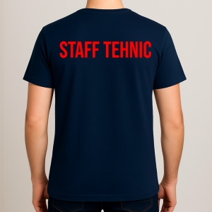 Tricou STAFF TEHNIC, Personalizat | Unisex Dama si Barbat, Albastru Inchis