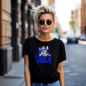 Tricou Stich Gangsta Street Tricou Negru - Copii | Dama | Barbat - Img 8