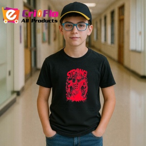 Tricou Strong Muschi Rosu Contur, Copii | Dama | Barbat, culoare negru - Img 9