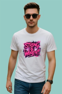 Tricou Strong Women Text Roz Motivational, Copii | Dama | Barbat