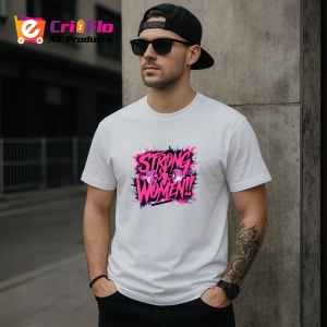 Tricou Strong Women Text Roz Motivational, Copii | Dama | Barbat - Img 4