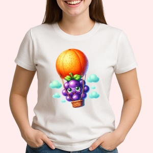 Tricou Strugure amuzant de vara cu balonul cu aer, Fructe, Copii | Dama - Img 2