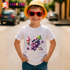 Tricou Strugure amuzant de vara cu inghetata, Fructe, Copii | Dama - Img 3