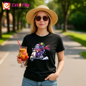 Tricou Strugure amuzant de vara pe scuter, Fructe, Copii | Dama, culoare negru - Img 9