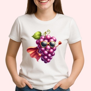 Tricou Strugure amuzant de vara super erou, Fructe, Copii | Dama - Img 2