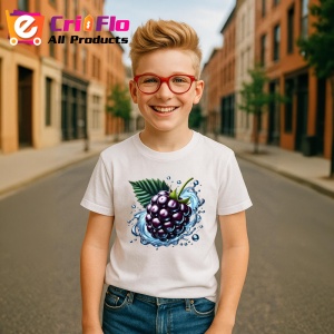 Tricou Strugure negru si explozie lichida, Fructe, Copii | Dama - Img 5