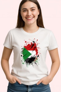 Tricou Sudan Steag Splash Art, Copii | Dama | Barbat - Img 4