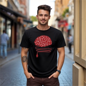 Tricou Sunt destept doar daca ma bagi in priza Negru, Copii | Dama | Barbat - Img 6