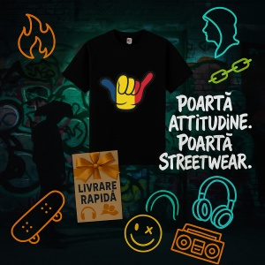 Tricou Sunt Roman Totul OK Negru, Copii | Dama | Barbat - Img 6