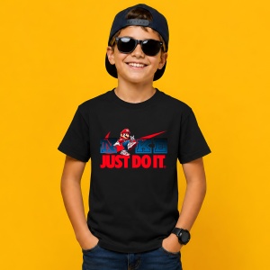 Tricou Super Mario Run Street Style Red Urban Graphic Art, din bumbac 100%, tricou negru, Copii | Dama | Barbat - Img 3