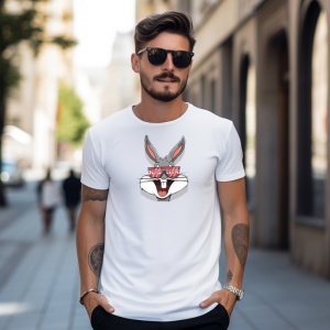 Tricou Supreme Bugs Bunny Tricou Alb - Copii | Dama | Barbat - Img 9