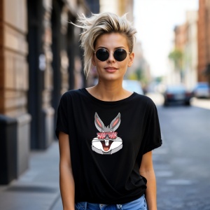 Tricou Supreme Bugs Bunny Tricou Negru - Copii | Dama | Barbat - Img 9