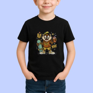 Tricou Taz – Skate Vibes & Drink, ținută galbenă urbană și atitudine cool Copii | Dama | Barbat Barbat - Img 5
