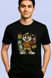 Tricou Taz salbatic cu hanorac galben si graffiti Copii | Dama | Barbat - Img 5