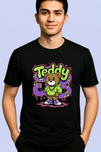 Tricou Teddy bear muzical in hanorac mov si spray Copii | Dama | Barbat Barbat - Img 5