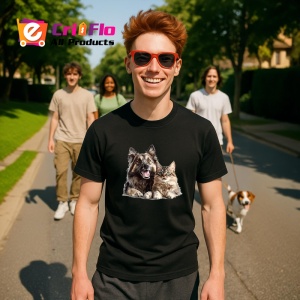 Tricou Terrier cu blana lunga si pisica blanda prietenie perfecta Copii | Dama | Barbat Barbat - Img 16