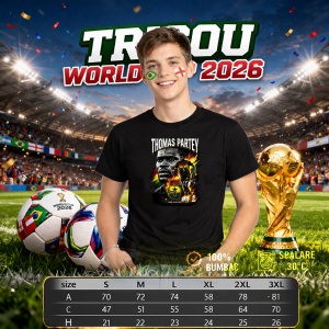 Tricou Thomas Partey Ghana World Cup Fifa 2026, din bumbac 100%, tricou negru, Copii | Dama | Barbat - Img 6