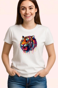 Tricou Tigru rosu galben in stil graffiti urban Copii | Dama | Barbat - Img 3