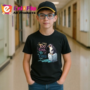 Tricou Too Cool To Care Pinguin Pe Gheata, Copii | Dama | Barbat, culoare negru - Img 13