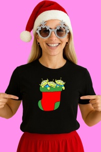 Tricou Toy Story Extraterestri In Soseta De Craciun, din bumbac 100% Copii | Dama | Barbat - Img 2