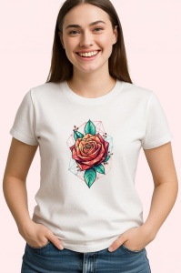 Tricou Trandafir Poligonal Arta Digitala, Copii | Dama | Barbat