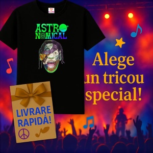 Tricou Travis Scott Astronomical Joker, muzica POP, Dama | Barbat | Copii, Culoare Negru - Img 11