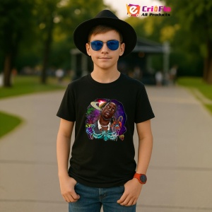 Tricou Travis Scott - Univers neon, muzica POP, Dama | Barbat | Copii, Culoare Negru - Img 6