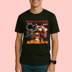 Tricou Travis Scott - Wish You Were Here, muzica POP, Dama | Barbat | Copii, Culoare Negru - Img 3