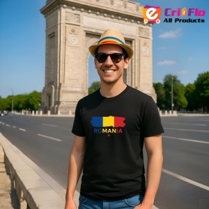 Tricou Tricolor romania cu text colorat Negru |Colectia Tricouri Romania - Img 9