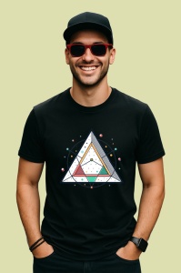 Tricou Triunghi Magic Cercuri Geometrice, Copii | Dama | Barbat, culoare negru