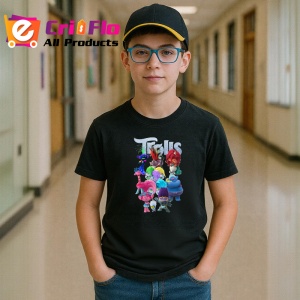 Tricou Trolls lumea moderna a trolior in tonuri pastel si cantec, Copii | Dama | Barbat , tricou negru - Img 5