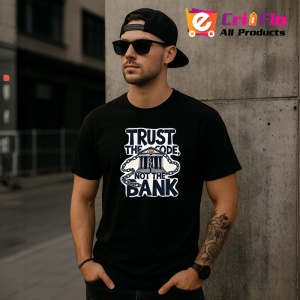 Tricou Trust the code not the bank, crede in cod nu in banca, Copii | Dama | Barbat , tricou negru - Img 11