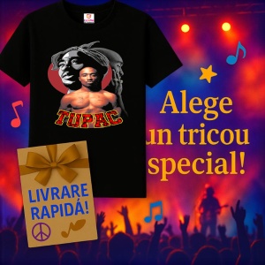 Tricou Tupac Art Red Circle, muzica POP, Dama | Barbat | Copii, Culoare Negru - Img 11