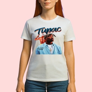 Tricou Tupac Blue Shirt, muzica POP, Dama | Barbat | Copii - Img 2